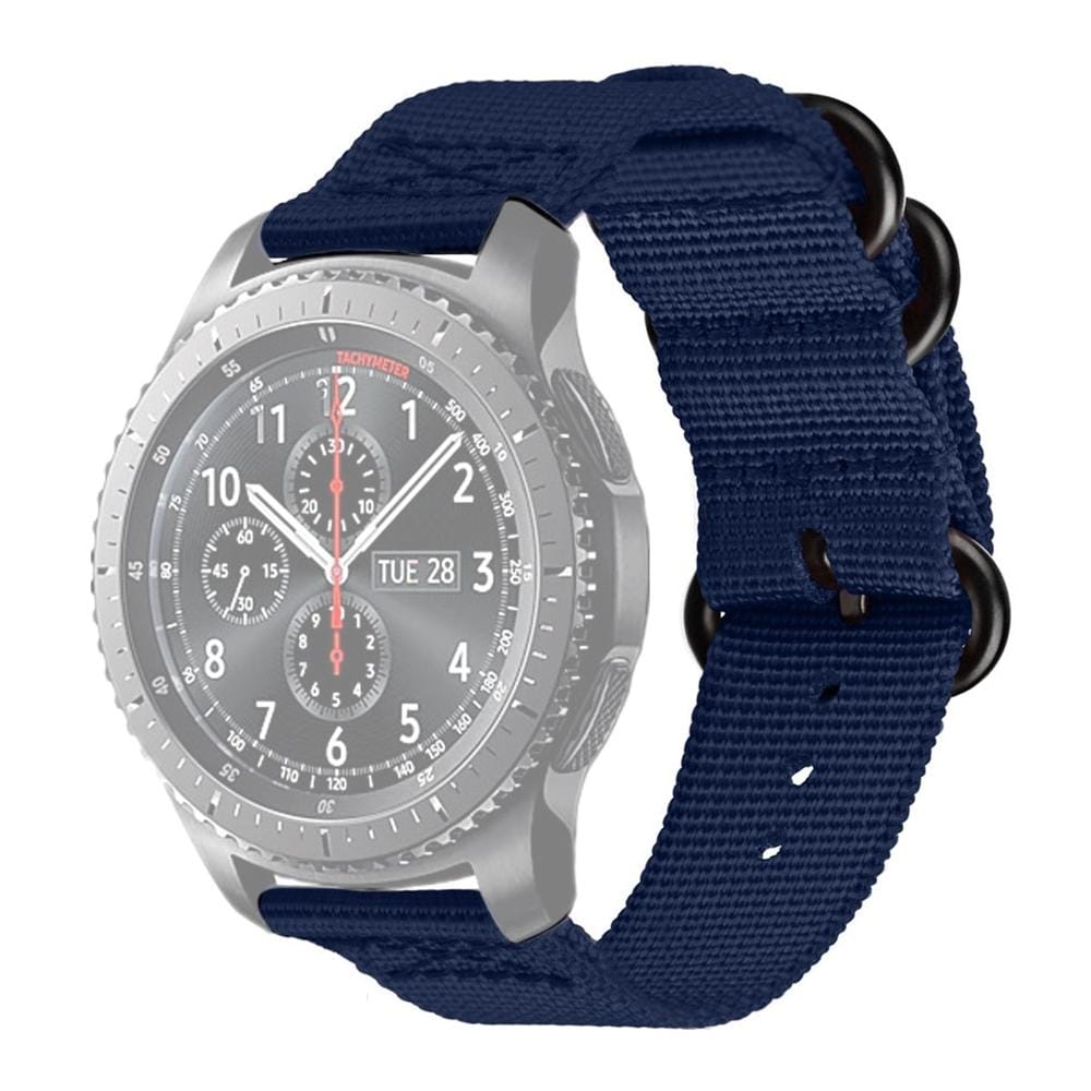 For Samsung Galaxy Watch Active 18mm S3 Nylon Three-ring Strap (Mazarine)