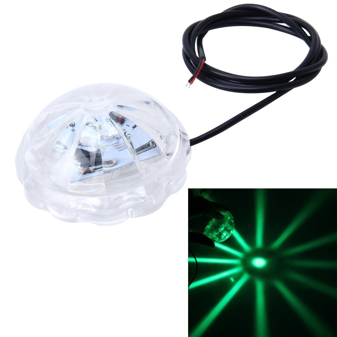 SRF-3089 DC8-80V 5W 300LM  Green Light Chassis Light For Motorcycle,Wire Length: 76cm