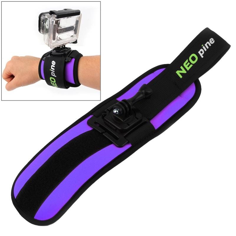 NEOpine GWS-5 Sports Diving Wrist Strap Mount Stabilizer 360 Degree Rotation for GoPro  NEW HERO /HERO6   /5 /5 Session /4 Session /4 /3+ /3 /2 /1, Xiaoyi and Other Action Cameras (Purple)