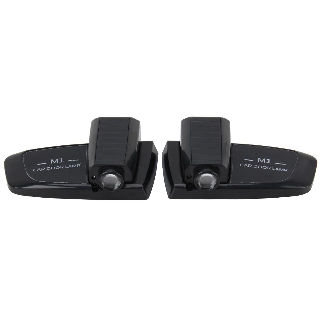 2 PCS Intelligent Induction HD Projection Car Door Welcome Lamp Display Logo for Ford (Black)