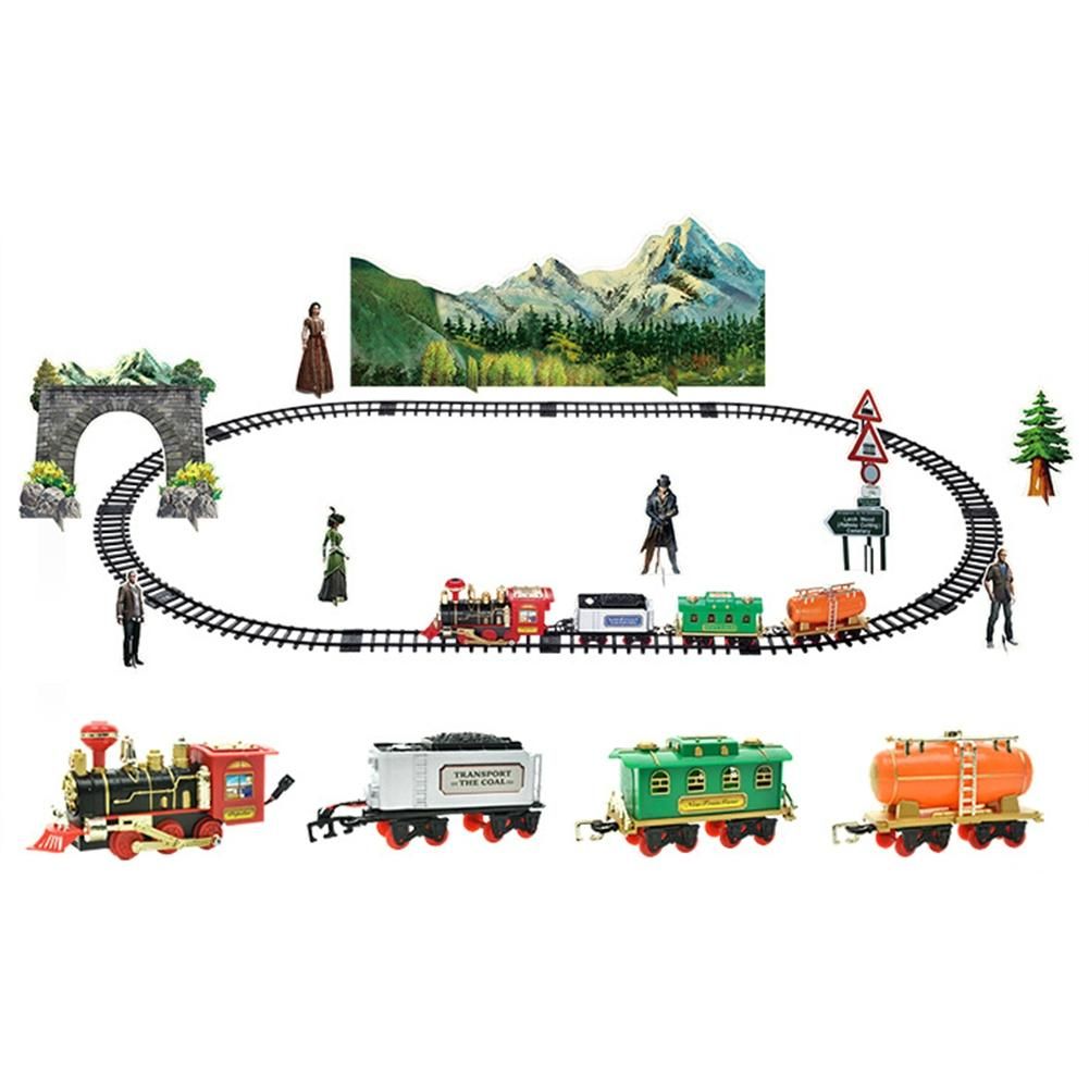 Electric Dynamic Steam RC Track Train Set Simulation Model Toy for Children Rechargeable Children Remote Control Toy Set (333-72)