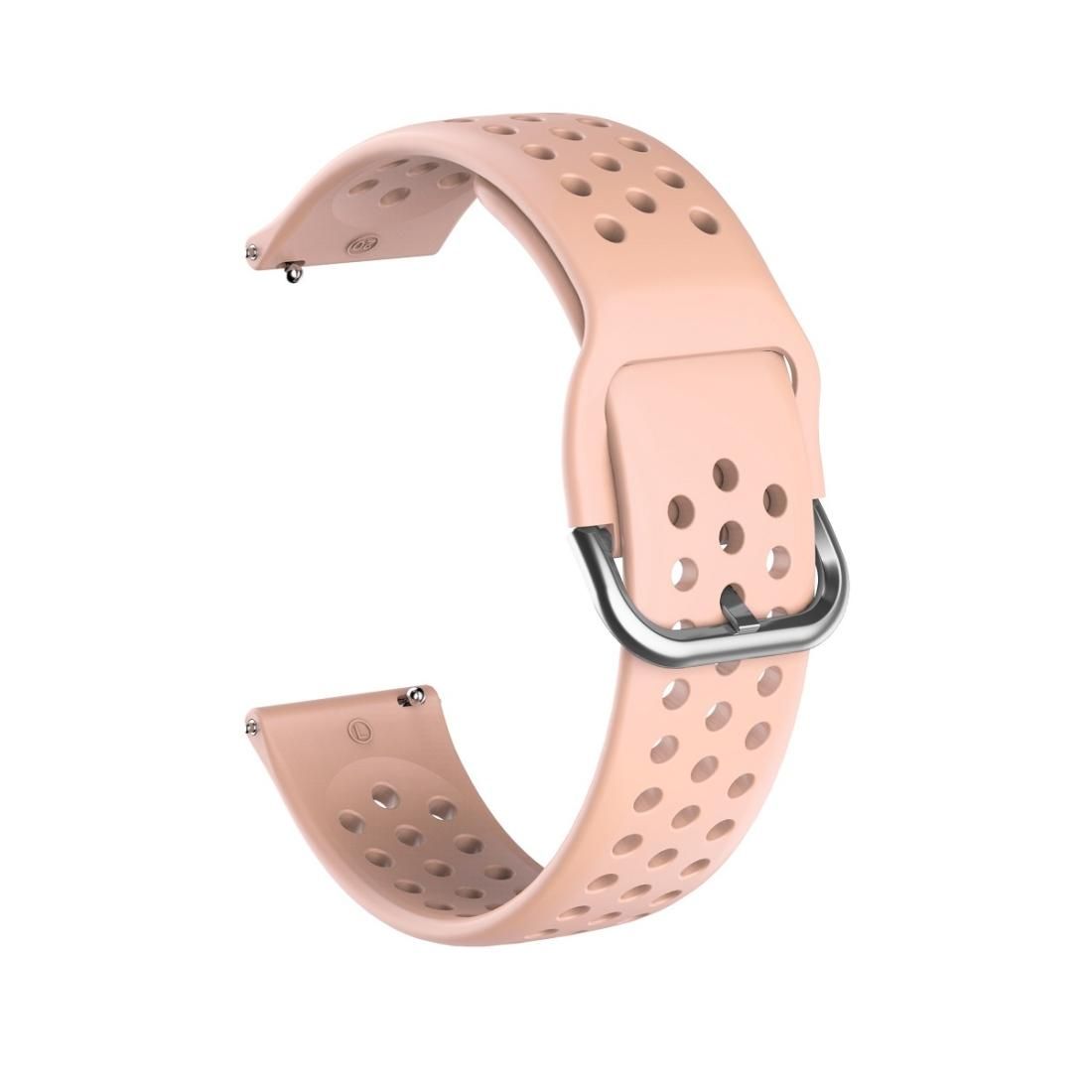 20mm For Huami Amazfit GTS / Samsung Galaxy Watch Active 2 / Huawei Watch GT2 42MM Breathable Porous Strap with Inner Buckle (Pink)