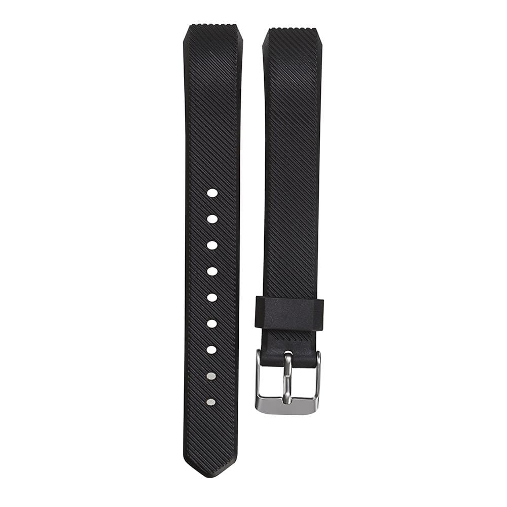 For Fitbit Alta Silicone Replacement Wrist Strap Watchband with Buckle (Black)