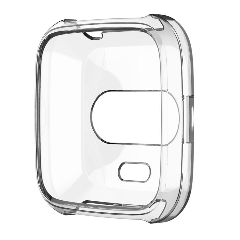 For Fitbit Versa Lite Smart Watch Silicone Protective Case (Transparent White)