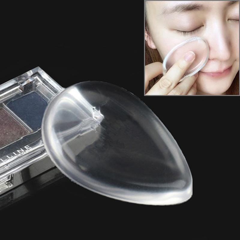 Waterdrop Shaped Great Beauty Facial Makeup Transparent Silicone Smooth Powder Cream Puff (Transparent)