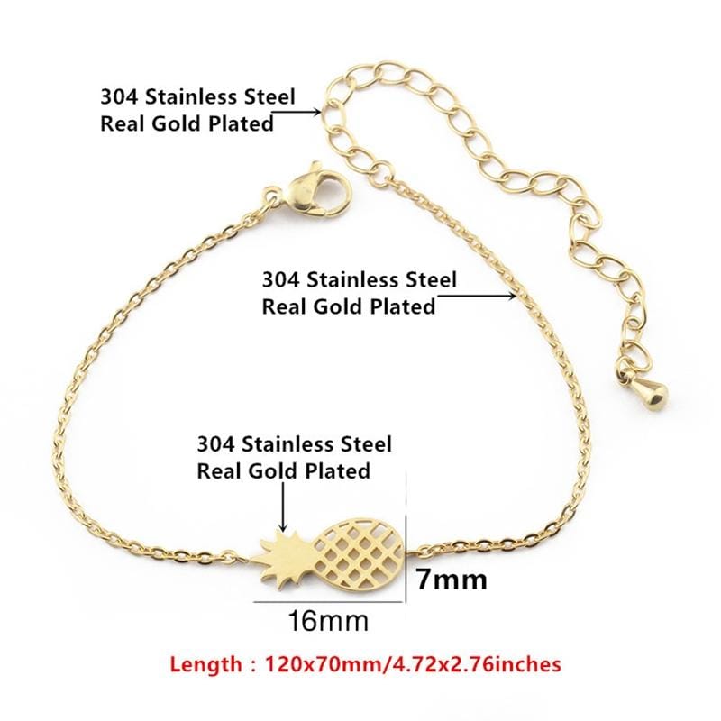 Minimalism Pineapple Stainless Steel Bracelet For Women (Silver)
