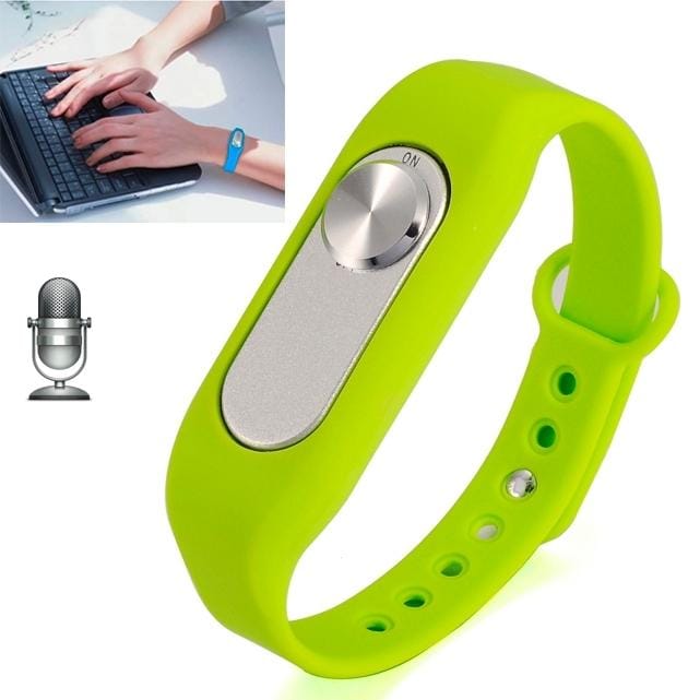WR-06 Wearable Wristband 8GB Digital Voice Recorder Wrist Watch, One Button Long Time Recording (Green)