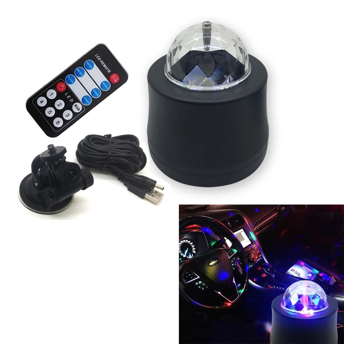 Car Windshield Colorful Decorative DJ Flash Atmosphere Light Star Music Light Lamp, DC 5V