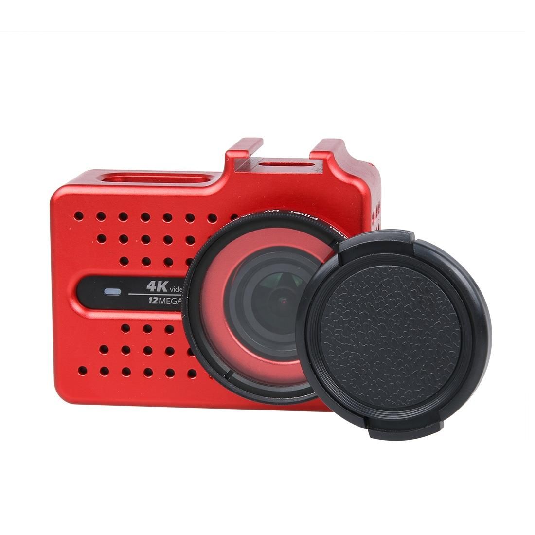 CNC Aluminum Alloy Housing Protective Case with UV Filter & Lens Protective Cap for Xiaomi Xiaoyi Yi II 4K Sport Action Camera (Red)