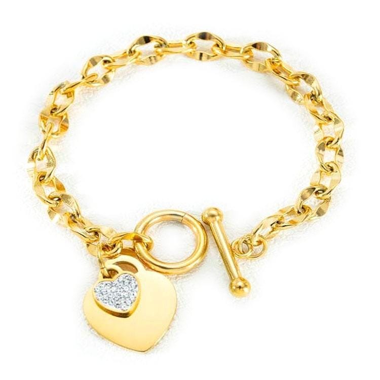 OPK 1012 Love Bracelet Diamond Hand Jewelry Ladies Bracelet, Color:Gold