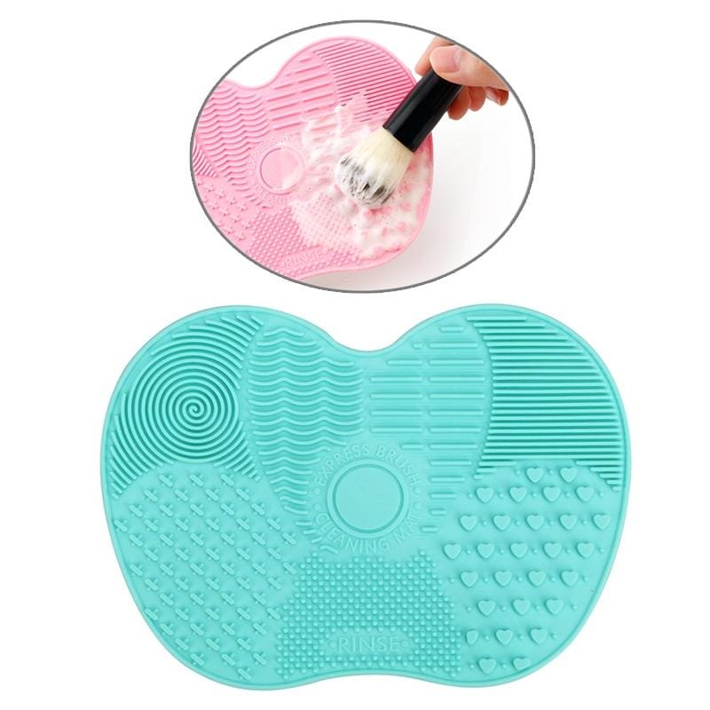 Silicone Brush Cleaner Mat Washing Tools for Cosmetic Make up Eyebrow Brushes Cleaning Pad Scrubber Board Makeup Clean Tool (Green)