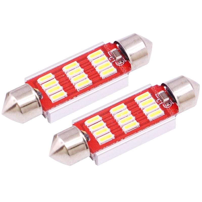 2 PCS 39mm 3.5W 180LM White Light 12 LED SMD 4014 CANBUS License Plate Reading Lights Car Light Bulb