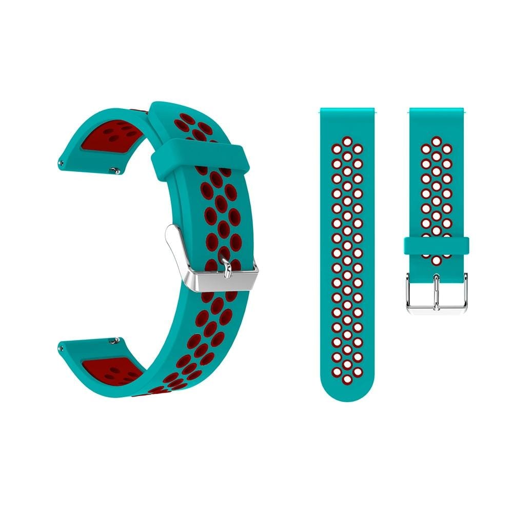 Metal Buckle Two-color Round Hole Silicone Wrist Strap Watch Band for Galaxy Watch Active 20mm (Style11)