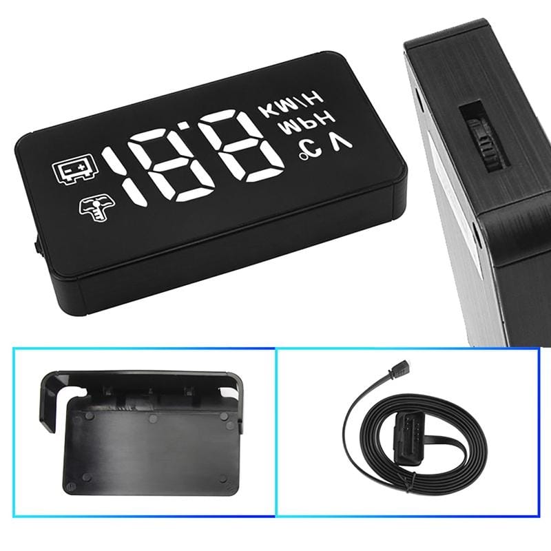 A100 HUD 3.0 inch OBD II Car Head Up Display, Speed, Water Temperature & High Water Temperature Alarm, Voltage & Low Voltage Alarm, Shift Reminder
