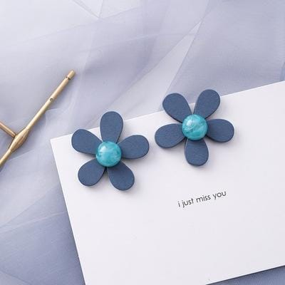 Summer Blue Geometric Acrylic Hollow Drop Earrings for Women Party Beach Jewelry (10210R )