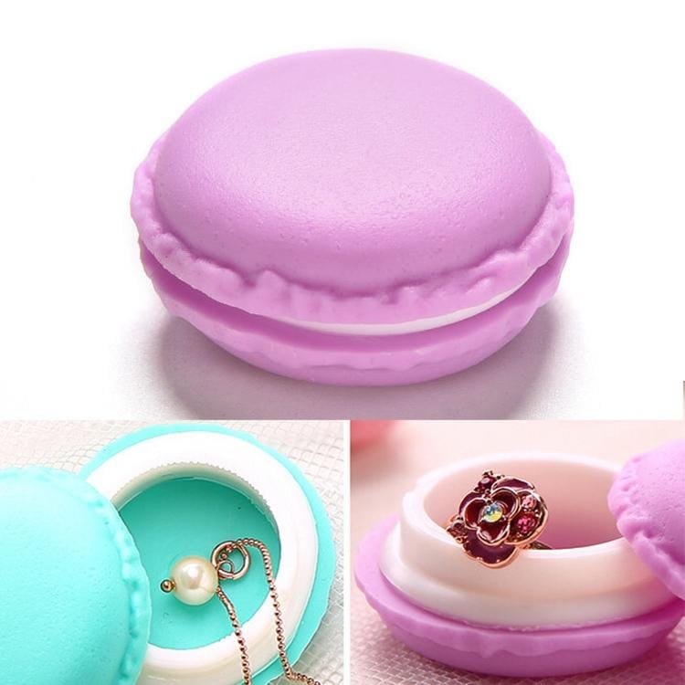 2 PCS Fashionable Macaron Storage Box  Jewelry Ring Box (Purple)