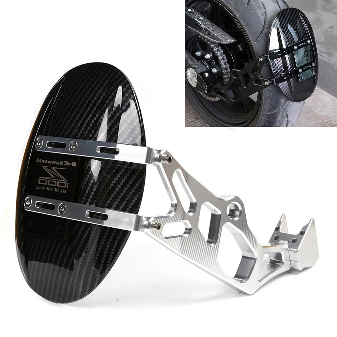 Motorcycle CNC Modified Fender Rear Wheel Fender Dustproof Splash Flaps Mudguards Fender Guard for Kawasaki Z1000 2010-2017 (Silver)