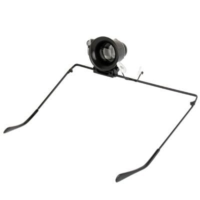 20X Glasses Type Watch Repair Magnifier With LED Light (Black)