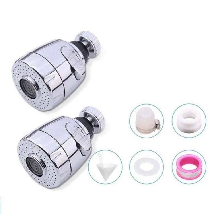 Kitchen Faucet Splash-proof Extender Water-saving Booster, Specification:2 PCS Galvanized 2 Files + Filter
