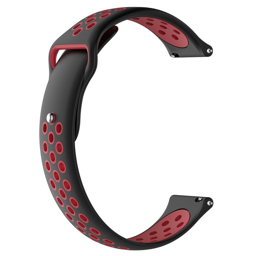 For Garmin Vivoactive3 Two-colors Replacement Wrist Strap Watchband (Black Red)