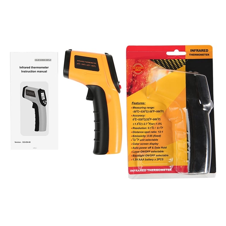 GM533 Portable Digital Laser Point Infrared Thermometer, Temperature Range: -50-530 Celsius Degree