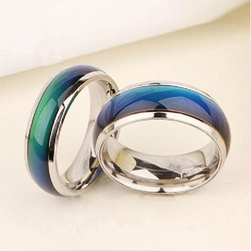 10 PCS Fine Jewelry Mood Ring Color Change Emotion Feeling Mood Ring Changeable Band Temperature Ring, Ring Size:17mm