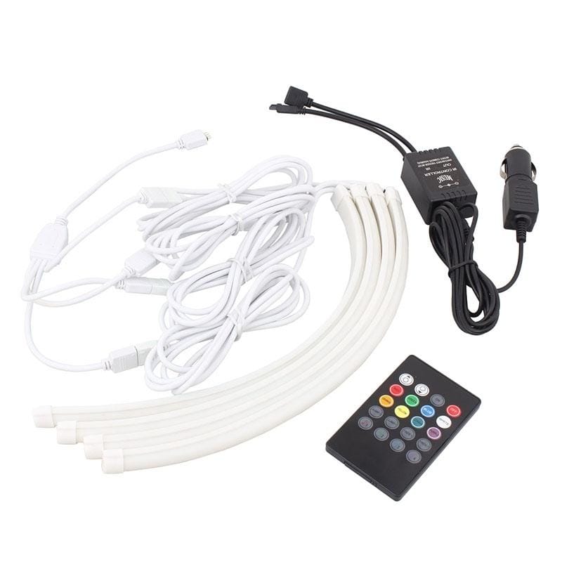 Car Acoustic LED Atmosphere Lamp / Chassis / Automobile Hub Lights RGB Colorful Musice Lamp, 12V