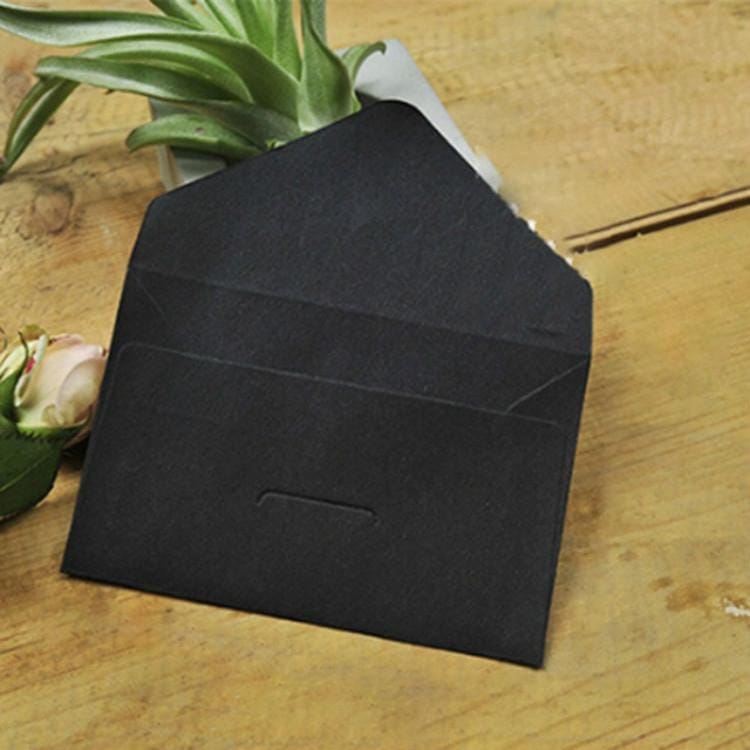 10 PCS Creative Vintage Kraft Business Card Storage Envelope (Black)