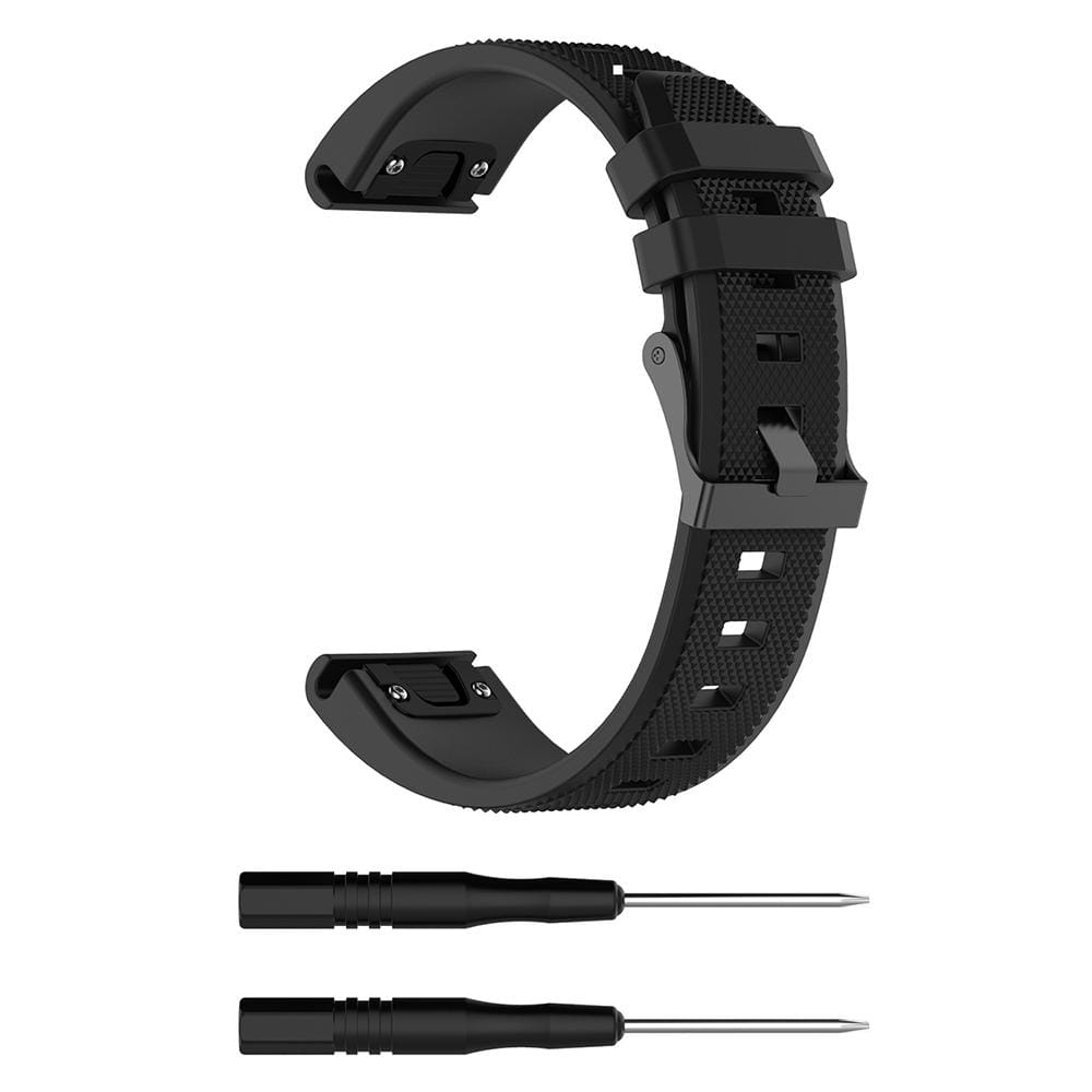 For Garmin Fenix5  Silicone Replacement Wrist Strap Watchband (Black)