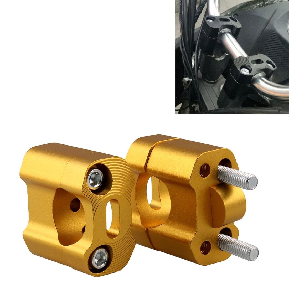 MB-MH007 Motorcycle Modification Accessories Universal Single Hole Handlebar Pressure Code Fixed Bracket, 57.3 x 32.5mm, Hole Diameter: 28mm (Gold)