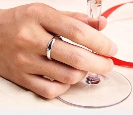Fashion Romantic Wedding Ring Jewelry Cubic Zircon Ring Open Adjustable Jewelry (1 PC for Men)