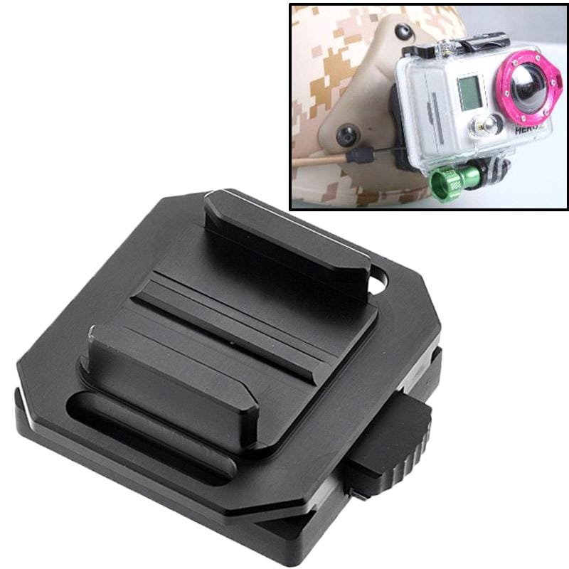 ST-80 Aluminum Helmet Mount Base for GoPro  NEW HERO /HERO6   /5 /5 Session /4 Session /4 /3+ /3 /2 /1, Xiaoyi and Other Action Cameras (Black)