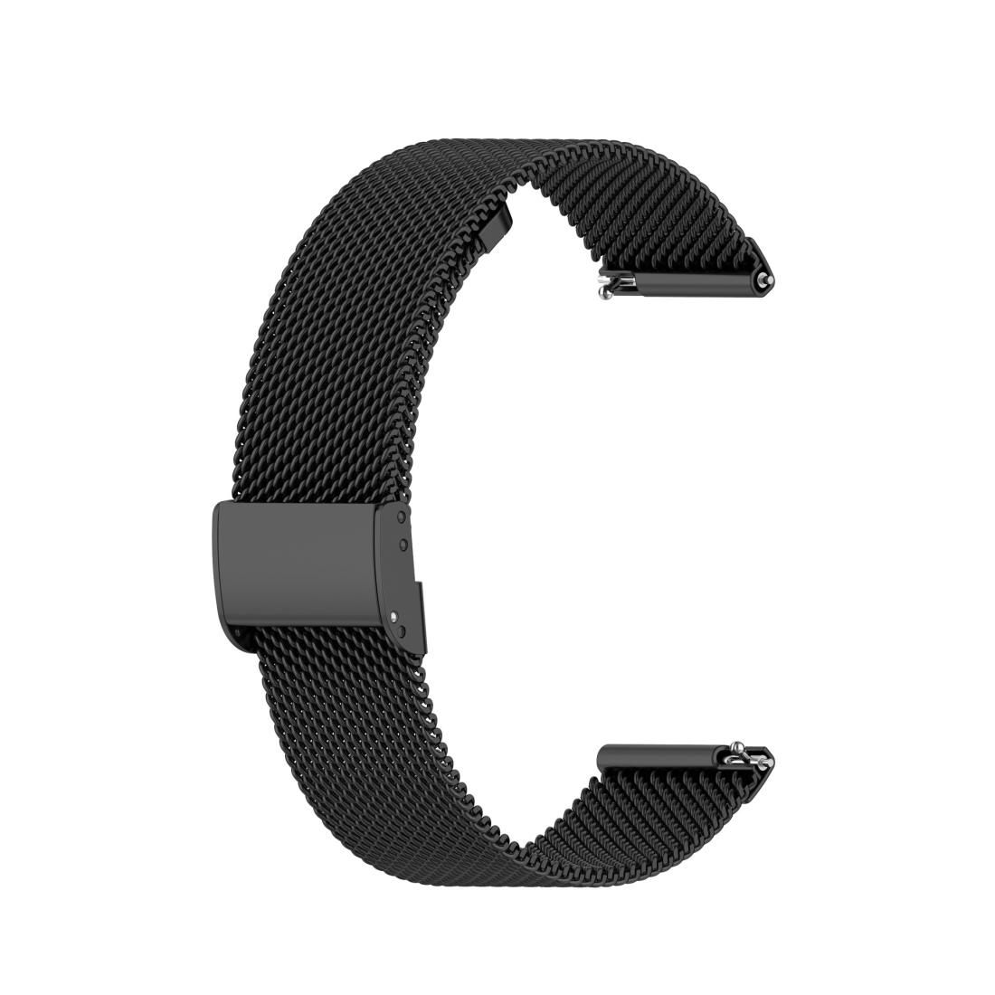 For Huawei GT2 42mm / Galaxy Watch 42mm /Galaxy Active2 Stainless Steel Mesh Watch Wrist Strap 20MM (Black)