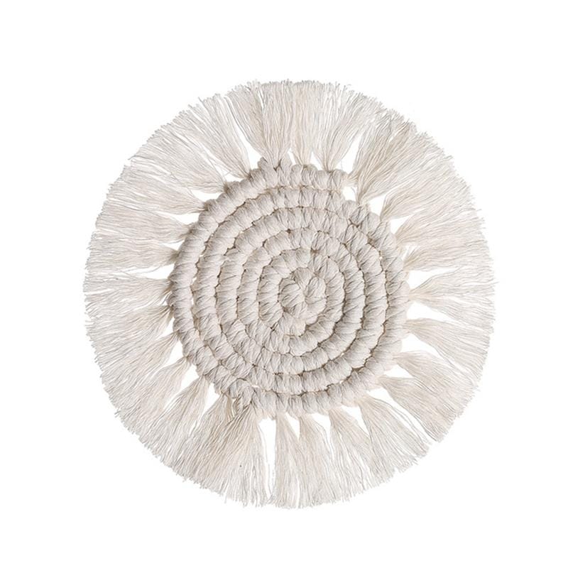 Cotton Rope Woven Round Tea Coaster Homestay Decoration Heat Insulation Environmental Protection Table Mat