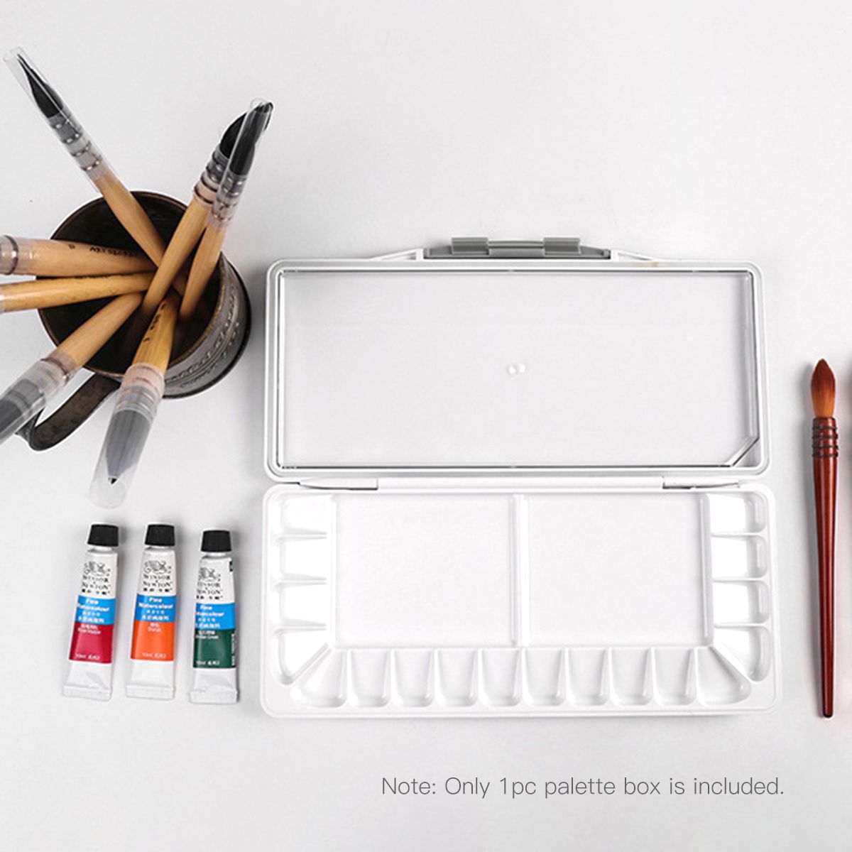 Portable Watercolor Paint Palette Box Folding Paint Tray for