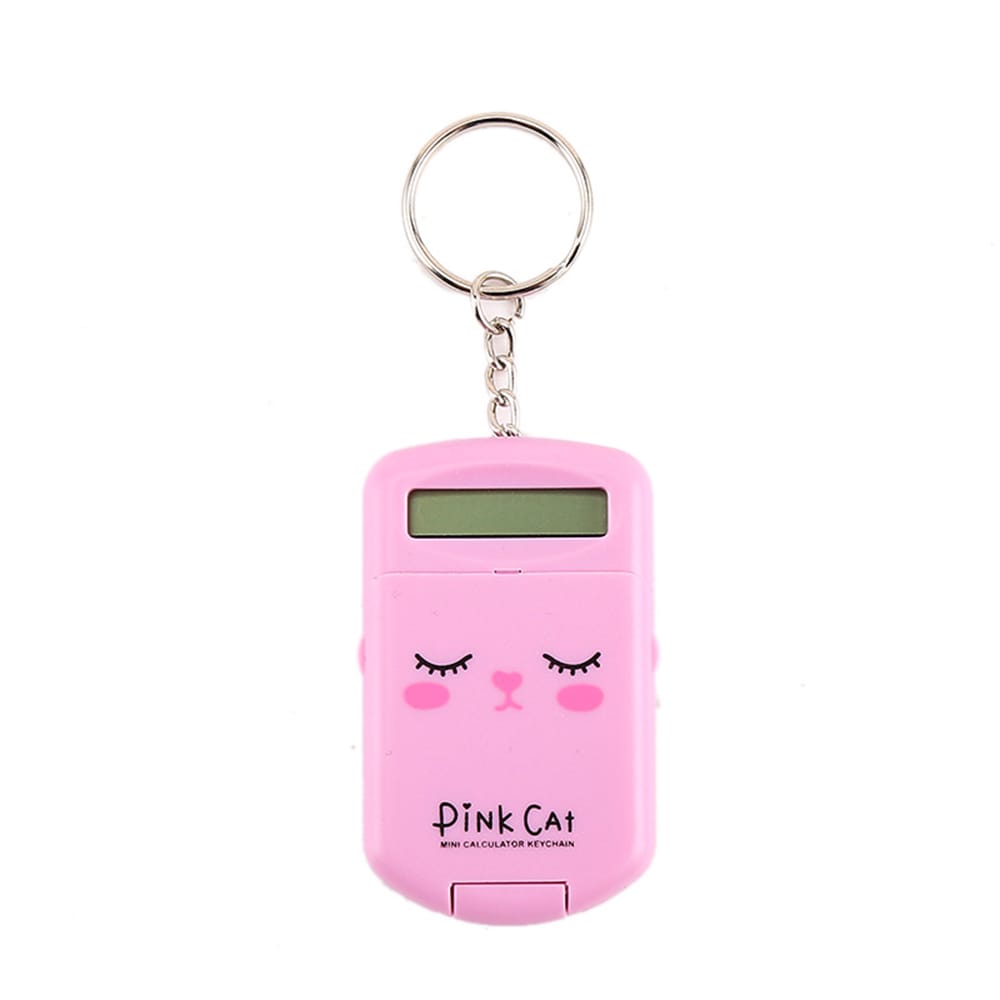 Mini Calculator Cute Cartoon with Keychain 8 Digits Display