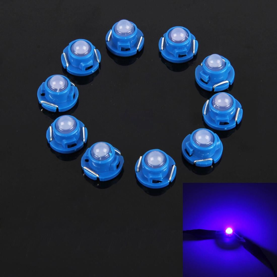 10PCS 2W T4.7 Wedge Instrument Panel LED Light Dashboard Gauge Cluster Indicator Lamp Bulb (Blue Light)