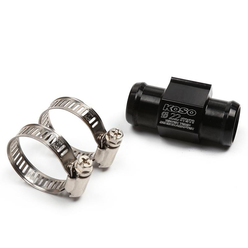Motorcycle Modification Parts Universal CNC Aluminum Water Temperature Gauge Sensor Joint Transfer Interface, Size: 22mm (Black)