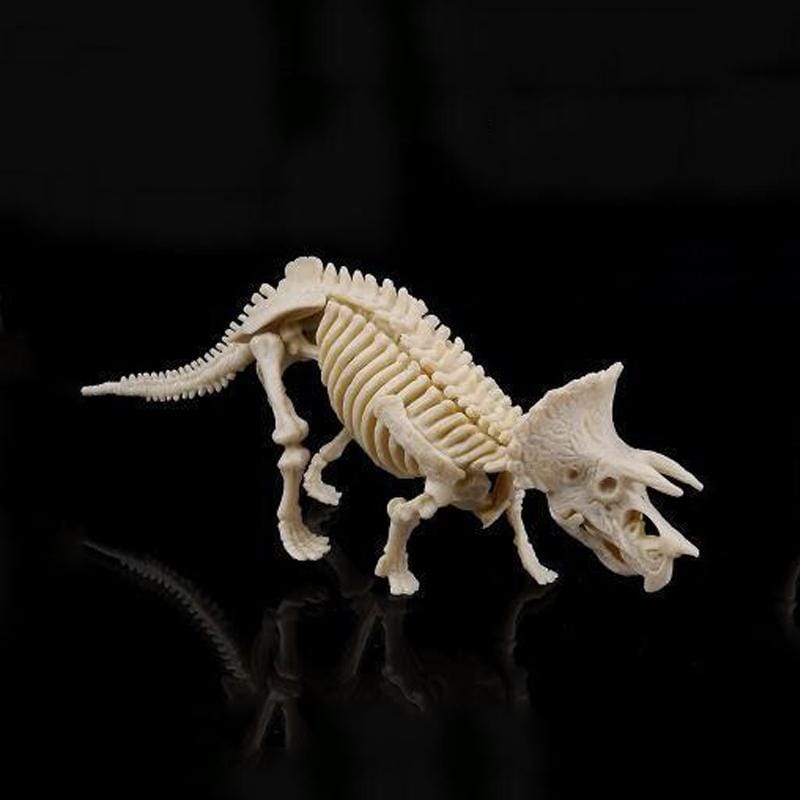 Creative DIY Excavation Archeological Dinosaur Toy Fossil Puzzle Children Handmade Dinosaur Skeleton Model (Triceratops)