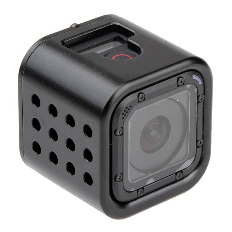 Housing Shell CNC Aluminum Alloy Protective Cage with Insurance Back Cover for GoPro HERO5 Session /HERO4 Session /HERO Session (Silver)