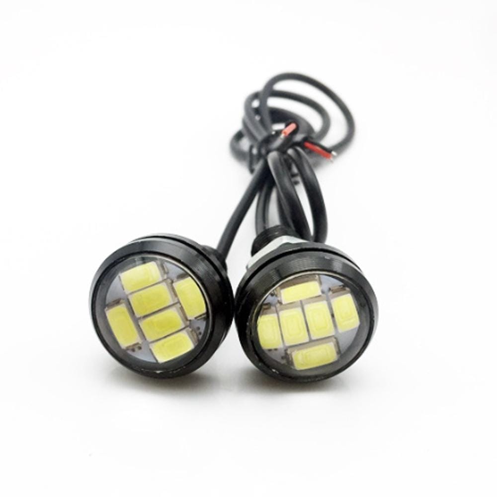 10 PCS 23mm 6LEDs SMD-5730 DC9-80V Motorcycle Eagle Eye Light (White and Yellow Light)