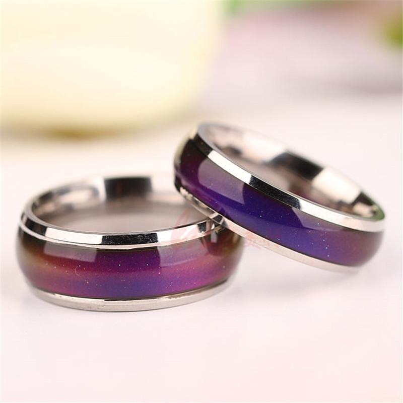 10 PCS Fine Jewelry Mood Ring Color Change Emotion Feeling Mood Ring Changeable Band Temperature Ring, Ring Size:17mm