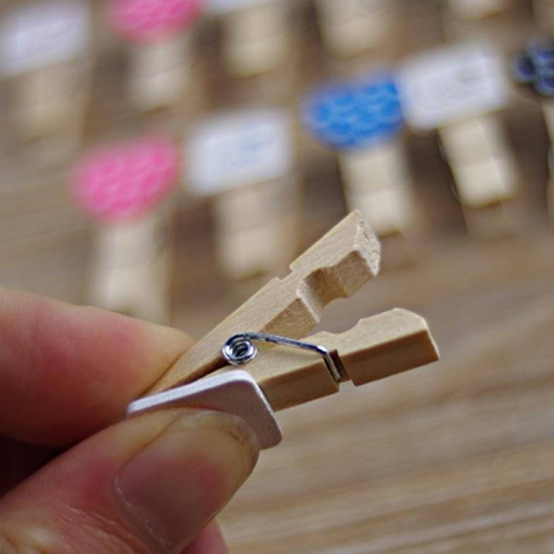 2 Sets Wooden Photo Clips Note Sticks Snack Seals