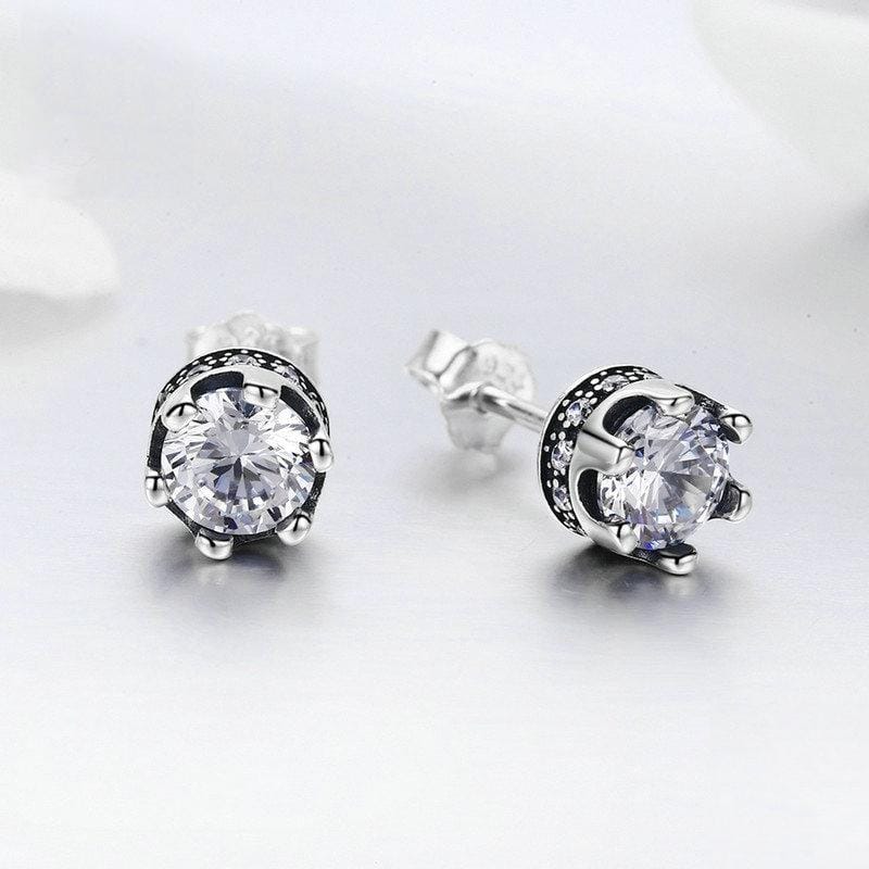 Crown S925 Sterling Silver Women Earrings With Zircon Earrings