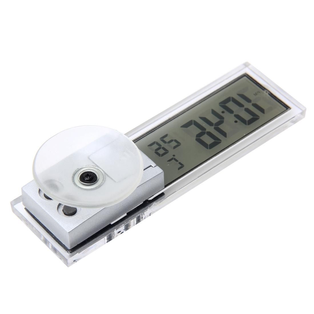 2 in 1 Car Auto LCD Clip-on Digital LCD Automotive Thermometer Car Clock Temperature Time