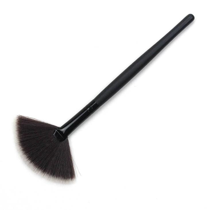 3 PCS Curved Fiber Hair Small Fan-shaped Brush Rest Powder Brush Makeup Brush Loose Powder (Small fan-shaped brush)