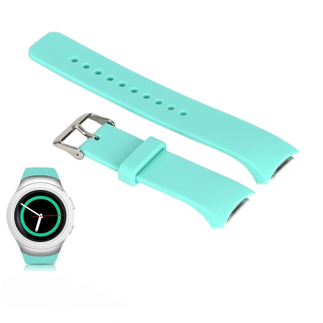 Solid Color Wrist Strap Watch Band for Galaxy Gear S2 R720 (Cyan)
