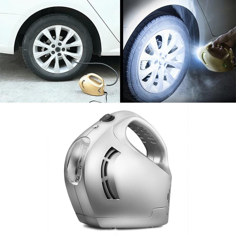 DC 12V 100W Four In One Portable  Car Tire Pump Inflatable Pump (Silver)