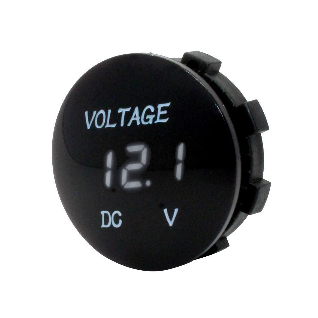 Universal Digital Display Waterproof LED Voltage Meter for DC 12V-24V Car Motorcycle Truck (White)