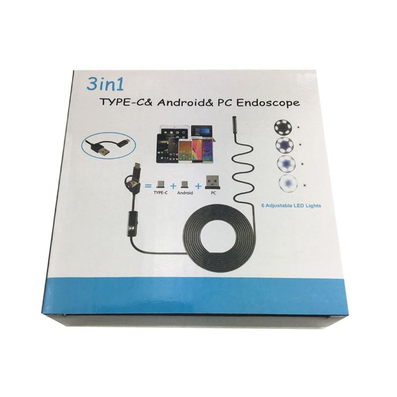 AN100 3 in 1 IP67 Waterproof USB-C / Type-C + Micro USB + USB HD Endoscope Hard Tube Inspection Camera for Parts of OTG Function Android Mobile Phone, with 6 LEDs, Lens Diameter:7mm (Length: 10m)